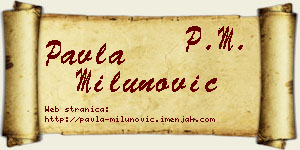 Pavla Milunović vizit kartica